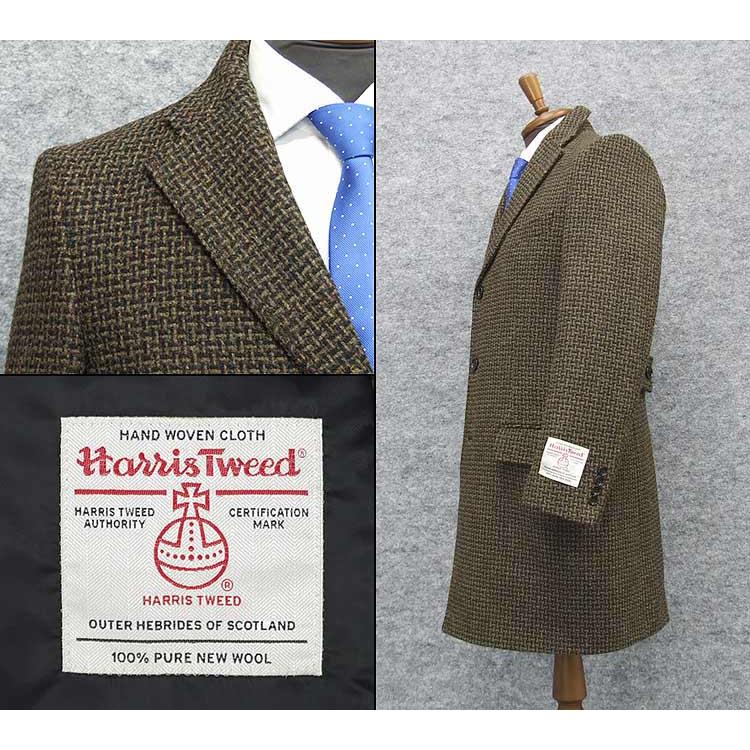 HARRIS TWEED（ハリスツイード） 英国生地 チェスターコート 茶系