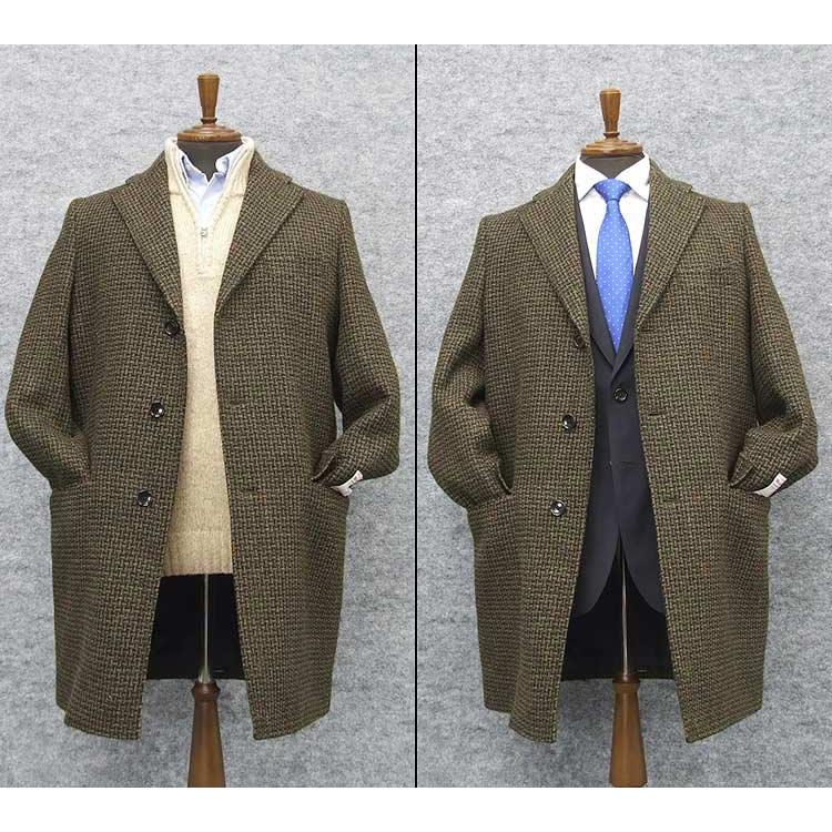 英国生地 [Harris Tweed]ハリスツイード チェスターコート 茶系
