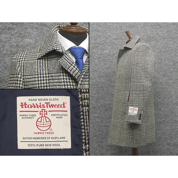 英国生地 Harris Tweed ハリスツイード ステンカラーコート 白紺系チェック シングル4釦 秋冬物 Htc S07 Htc S07 背広屋石k 通販 Yahoo ショッピング