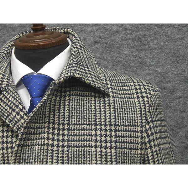 HARRIS TWEED（ハリスツイード） 英国生地 ステンカラーコート 白紺系