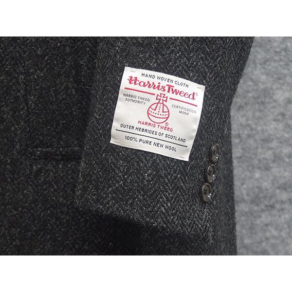 HARRIS TWEED（ハリスツイード） 英国生地 ステンカラーコート 青紺系