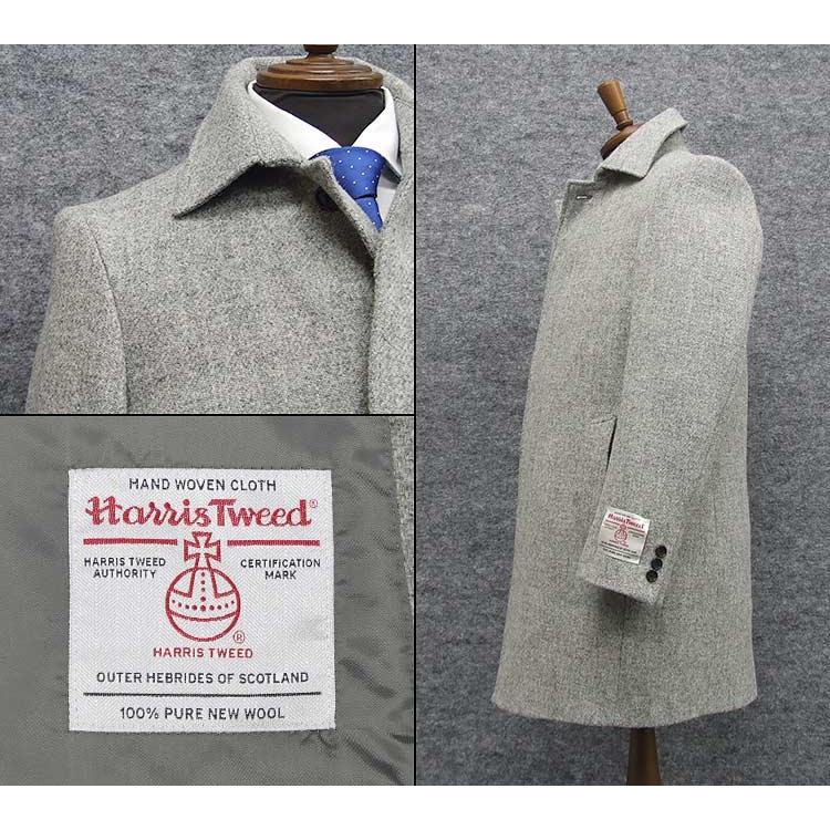 HARRIS TWEED（ハリスツイード） 英国生地 ステンカラーコート ライト