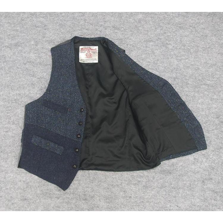 HARRIS TWEED（ハリスツイード） 英国生地 ベスト [A体][AB体]兼用 藍 