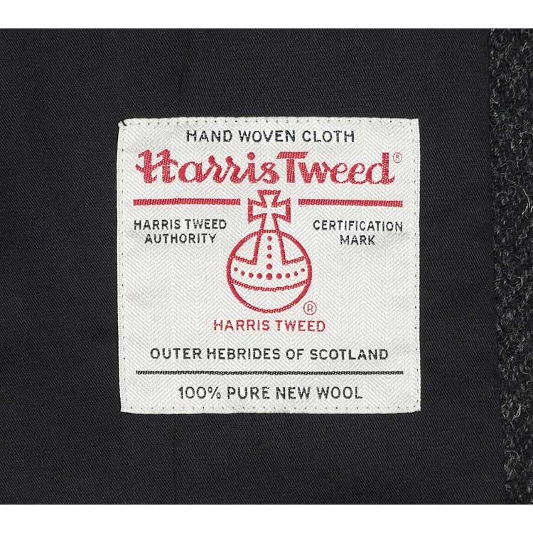 英国生地 [Harris Tweed]ハリスツイード ベスト [A体][AB体] 濃グレー/杉綾 5釦 オッドベスト HTV6201-18 HARRIS TWEED（ハリスツイード） 英国生地 ベスト [A体][AB体] 濃