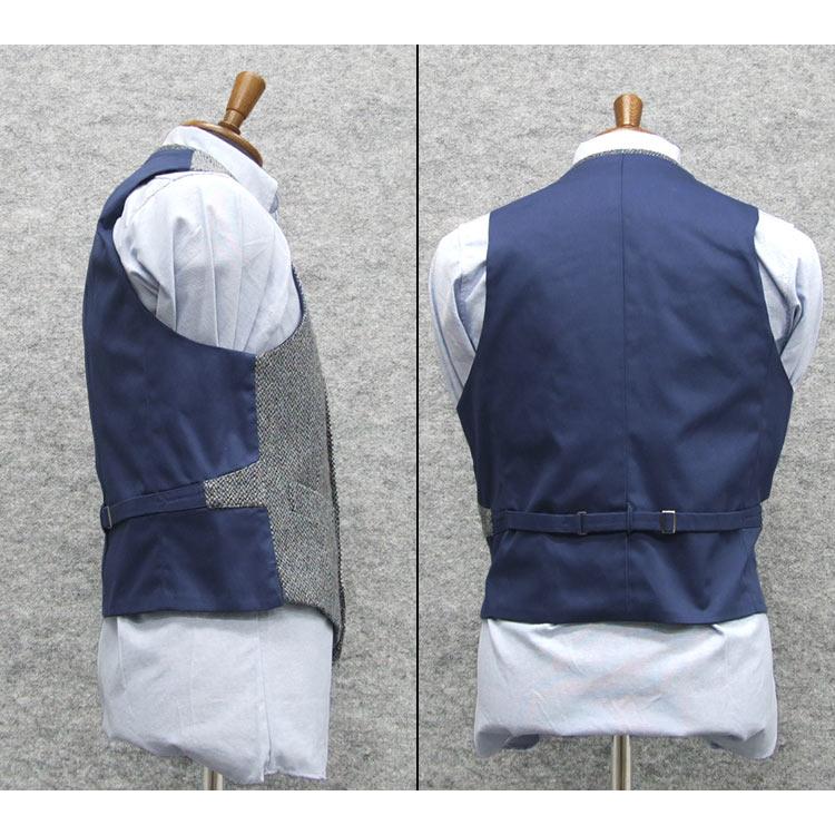 HARRIS TWEED（ハリスツイード） 英国生地 ベスト [A体][AB体] 青系