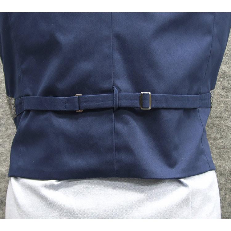 英国生地 [Harris Tweed]ハリスツイード ベスト [A体][AB体] 青系/オートミール 5釦 HTV6204-82 HARRIS TWEED（ハリスツイード） 英国生地 ベスト [A体][AB体] 青系