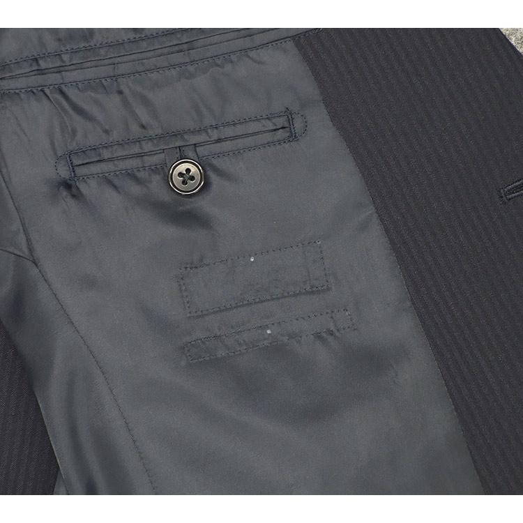 訳あり 春夏物 2パンツ ウォッシャブル スタイリッシュ2釦スーツ 紺