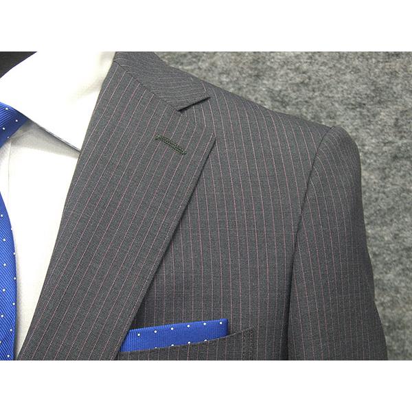 春夏物 [Janecostellazione] スタイリッシュ2釦スーツ グレー縞 A6