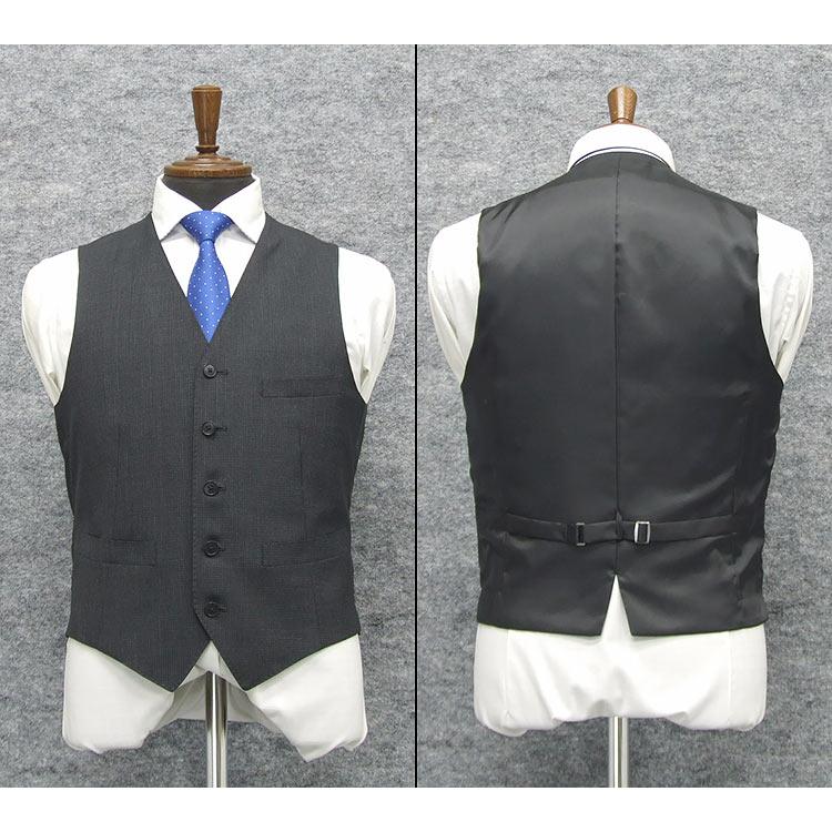 通年 スタイリッシュ３ピーススーツ 炭黒/マイクロチェック[A体][AB体][BB体] J18020 通年 スタイリッシュ3ピーススーツ 炭黒/マイクロチェック[A体][AB体