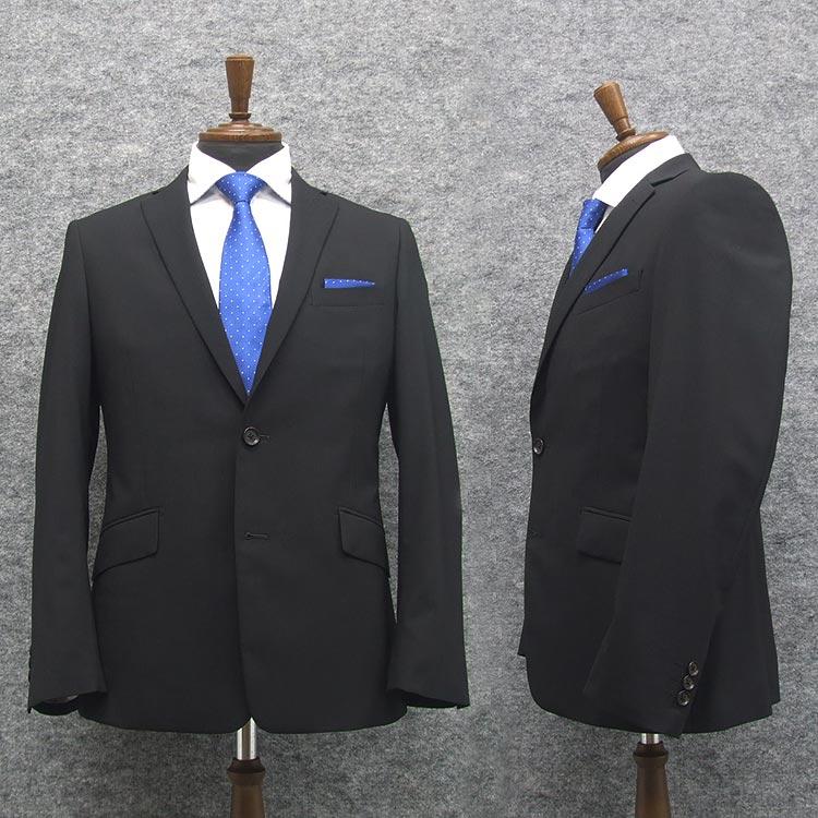 春夏物 [Janecostellazione] スタイリッシュ２釦スーツ 黒無地 AB5 J2461 春夏物 [Janecostellazione] スタイリッシュ2釦スーツ 黒無地 AB5