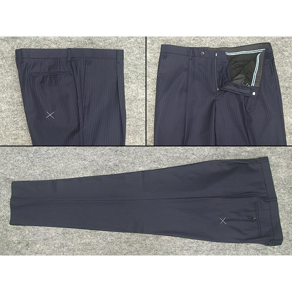 秋冬物　[ロロピアーナ]　Super150s生地 AUSTRALIS使用　紺/ストライプ　[AB体][BB体]　ベーシック２釦スーツ　メンズ　LOR-N02 AB体 BB体