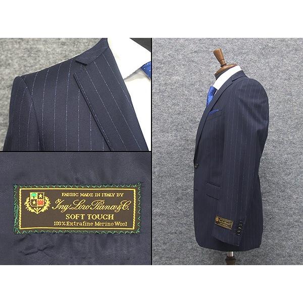 Loro Piana ロロピアーナ Super130's ダブルスーツ ネイビー Loro Piana（ロロピアーナ） 秋冬物 Super130s「SOFT TOUCH」使用