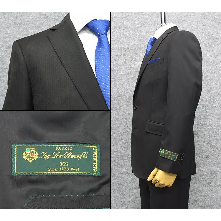 【未使用級】ロロピアーナ365 スーパー130s XL 黒 シャドウストライプ Loro Piana（ロロピアーナ） 秋冬物 365 Super130s生地使用 黒