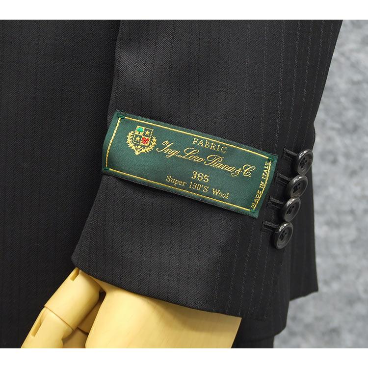 【未使用級】ロロピアーナ365 スーパー130s XL 黒 シャドウストライプ Loro Piana（ロロピアーナ） 秋冬物 365 Super130s生地使用 黒
