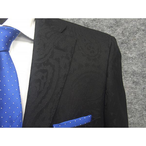 Super100s　パーティスーツ　スタイリッシュ2釦　通年物　フォーマル　黒　ペイズリー　ゲストスーツ　AB5　MN3201 Super100's パーティスーツ スタイリッシュ2釦 通年物 フォーマル 黒