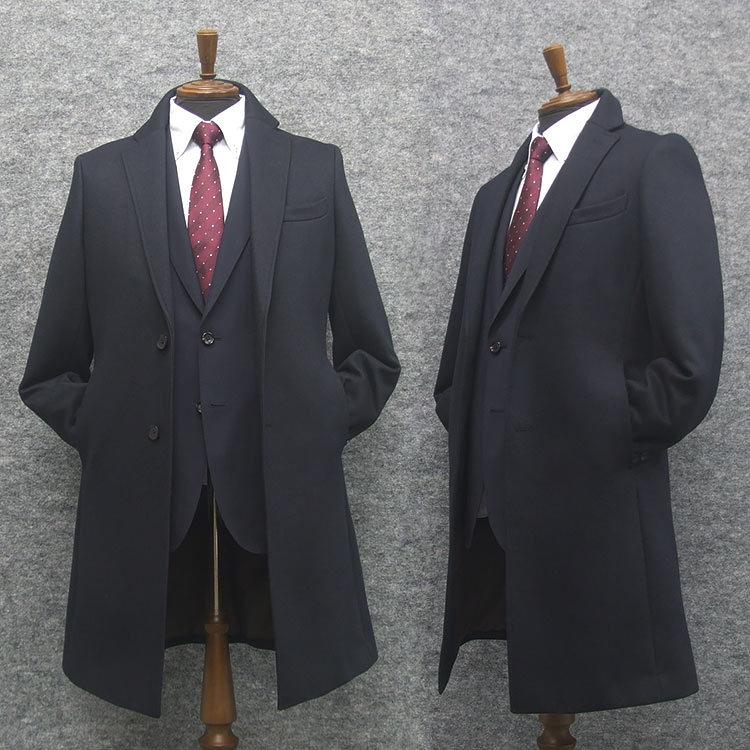 シルク混✨エディフィス チェスターコート ヘリンボーン ダブル ベルト