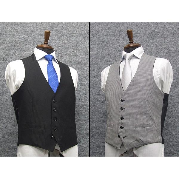 スリーピーススーツ 両面ベスト スタイリッシュ2釦 フォーマル