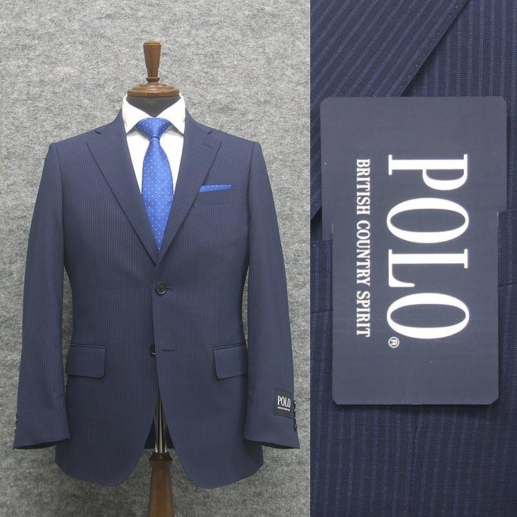 [POLO　B.C.S] ポロ 春夏物 スタイリッシュスーツ 紺/ストライプ [A体][AB体] POLO-0003-88 POLO B.C.S] ポロ 春夏物 スタイリッシュスーツ 紺/ストライプ [A体