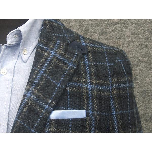 [POLO　B.C.S] ポロ＆[Harris Tweed]ハリスツイード　スタイリッシュジャケット　紺系/格子　[YA体][A体]兼用　秋冬物　POLO-HTJ02｜dxksm466｜08