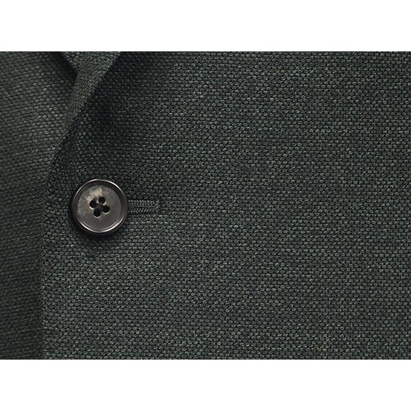 秋冬物ジャケット REDA生地使用 スタイリッシュ2釦 深緑/バーズアイ