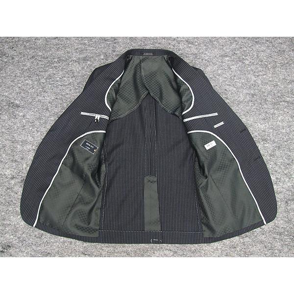 春夏〜通年 イタリー生地[REDA]レダ ICESENSE 紺グレー/ストライプ スタイリッシュ2釦シングルスーツ REDA9210-23の画像