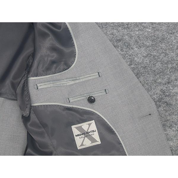 通年物 [MENS BATSU] スタイリッシュ2釦スーツ 薄グレー/無地 [A体