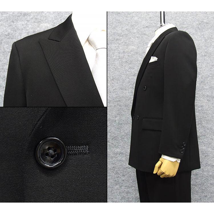 ☆訳あり 廃番処分 ミユキ [MIYUKI] 通年物 礼服 超黒 ダブル4釦×1掛 ベーシックフォーマルスーツ [A体][AB体][BB体] RG757の画像