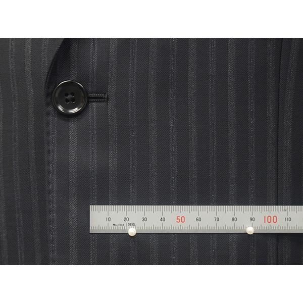 Tollegnoトレーニョ ベーシック2釦スーツ 黒系/ストライプ 秋冬物 毛