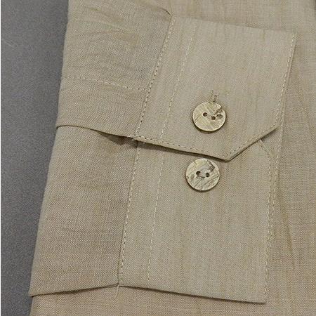 アダルトカジュアルシャツ　[ROLLEI]　日本製　長袖　白茶　無地　デザインシャツ　ROL34186-1｜dxksm466｜03