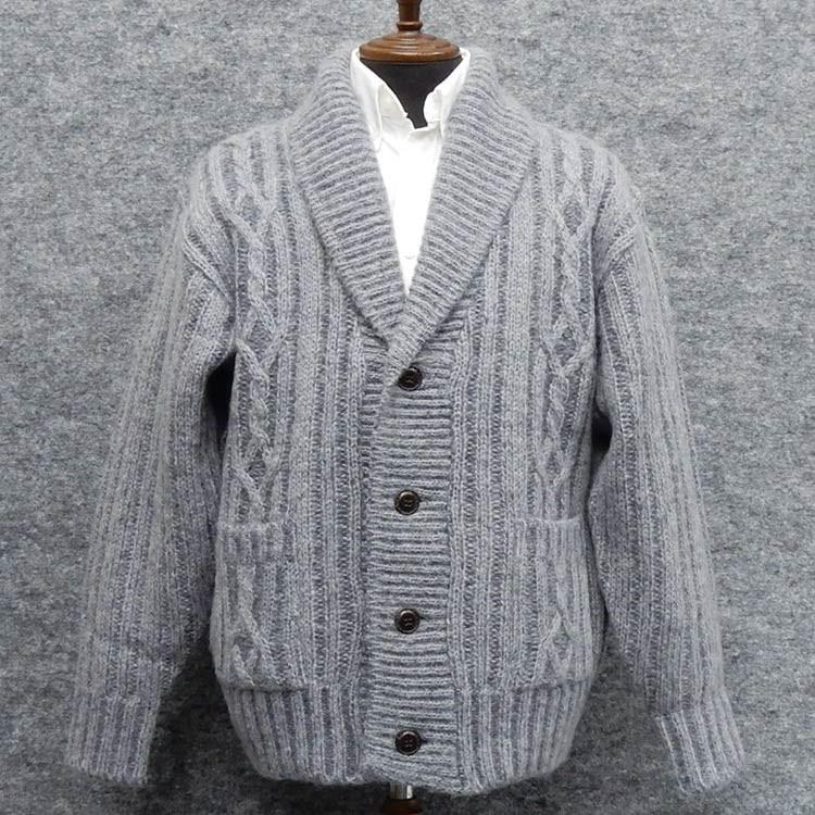 ニットカーディガン Rollei 日本製 グレー ヘチマ衿 ケーブルニットカーディガン Rol 2 Rol 2 背広屋石k 通販 Yahoo ショッピング