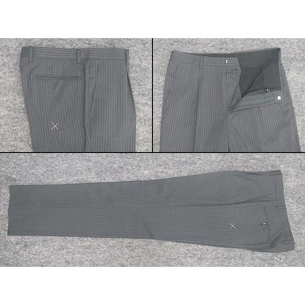 通年 シングル2釦ベーシックスーツ グレー/ストライプ [A体][AB体][BE