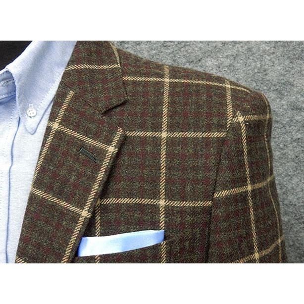 秋冬物[STANLEY BLACKER]スタンリーブラッカー　ツイード　ベーシック2釦シングルジャケット　緑茶系　[AB体][BB体]　メンズ　SBK5301-78 秋冬物[STANLEY BLACKER]スタンリーブラッカー ツイード ベーシック2釦