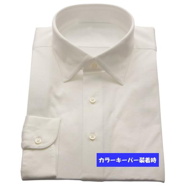 ニットシャツ　SHIRTSBAR　白　綿100%　60番双糸　天竺　セミワイド　ワイシャツ　ドレスシャツ　スリム｜dxksm466｜05