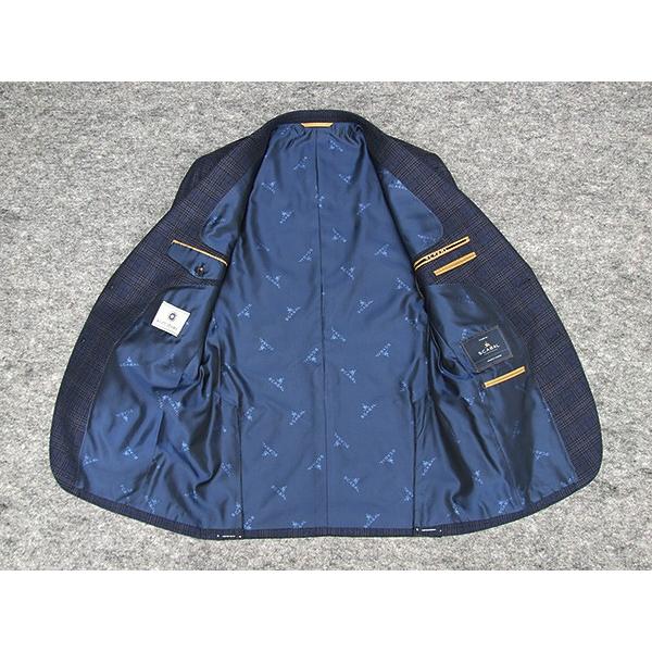 秋冬物ジャケット [SCABAL] スキャバル　ミルド生地　ベーシック2釦　紺系格子  [A体][AB体]　メンズ　SCB-J01の画像