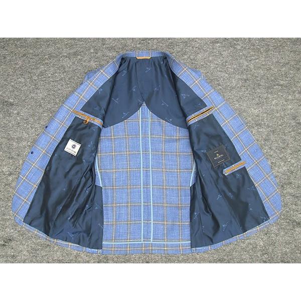 春夏物ジャケット [SCABAL] スキャバル　オーダー生地使用　ベーシック2釦　ブルー系格子  [AB体][BB体]　メンズ　SCB-J51の画像