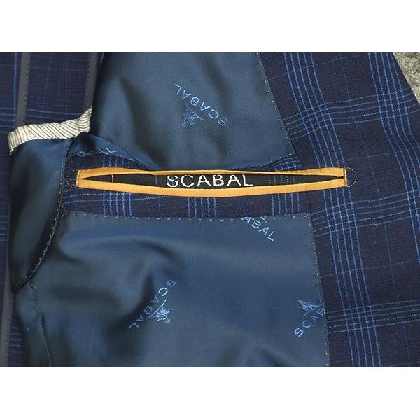 春夏物ジャケット [SCABAL] スキャバル オーダー生地使用 ベーシック2釦 紺系チェック [A体][AB体] SCB-J52の画像