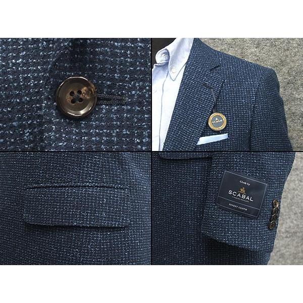 春夏物ジャケット [SCABAL] スキャバル　オーダー生地使用　ベーシック2釦　青紺系  [AB体][BB体]　メンズ　SCB-J54の画像