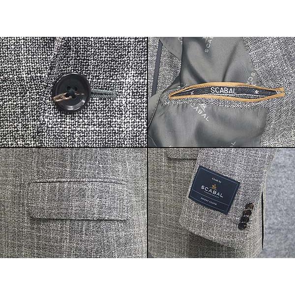 春夏物ジャケット[SCABAL]スキャバル オーダー生地使用 ベーシック2釦 グレー/無地調 [A体][AB体] SCB-J57の画像