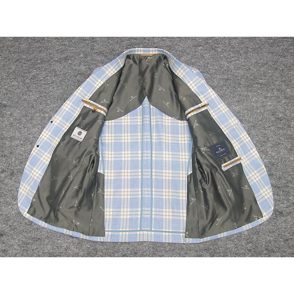 春夏物ジャケット [SCABAL] スキャバル オーダー生地使用 ベーシック2釦 青系/格子 [A体][AB体] SCB-J59の画像