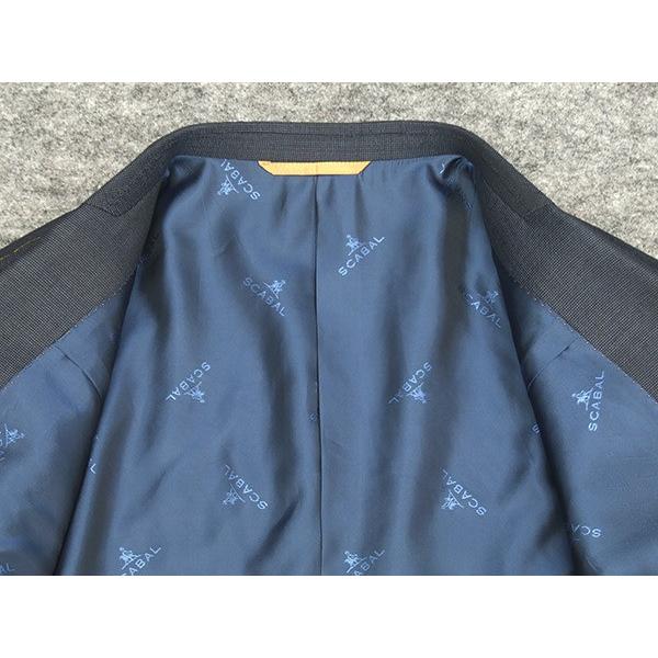 秋冬物　[Scabal] スキャバル　Super110s　ベーシック2釦シングルスーツ　藍紺/無地調　日本製　[AB体][BB体]　ロゴ裏地　scb-R01の画像