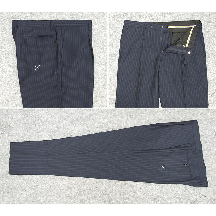 春夏物 [Scabal] スキャバル ベーシック2釦シングルスーツ 紺/ストライプ 日本製 [AB体][BB体] scb-R52の画像