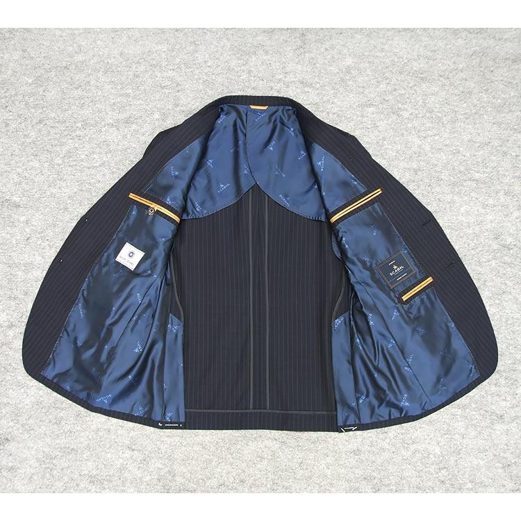 春夏物 [Scabal] スキャバル ベーシック2釦シングルスーツ 紺/ストライプ 日本製 [AB体][BB体] scb-R52の画像