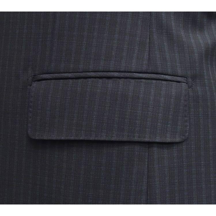 春夏物 [Scabal] スキャバル ベーシック2釦シングルスーツ 紺/ストライプ 日本製 [AB体][BB体] scb-R52の画像