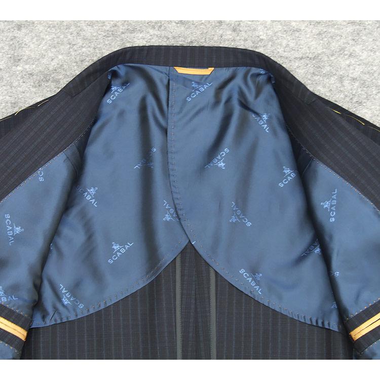 春夏物 [Scabal] スキャバル ベーシック2釦シングルスーツ 紺/ストライプ 日本製 [AB体][BB体] scb-R52 春夏物 [Scabal] スキャバル ベーシック2釦シングルスーツ 紺