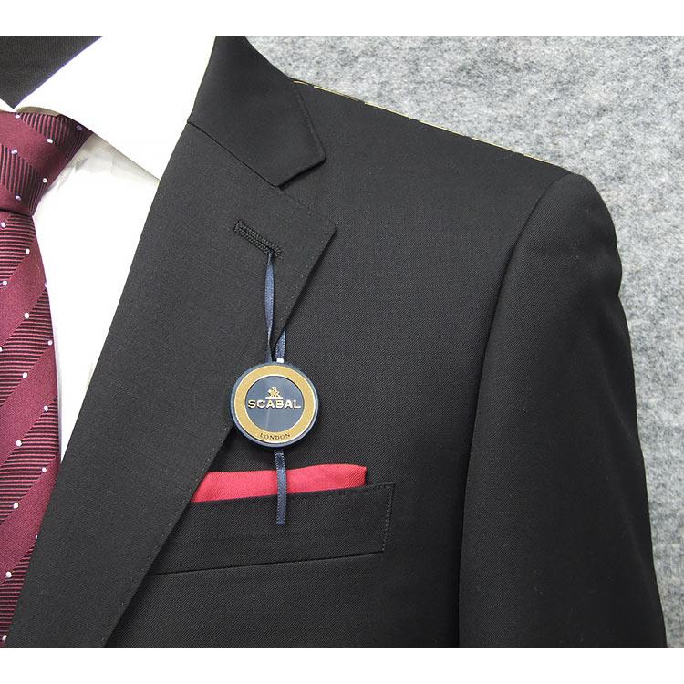 通年物 [Scabal] スキャバル Super120s ベーシック2釦シングルスーツ 黒/無地 日本製 [AB体][BB体] scb-R53の画像