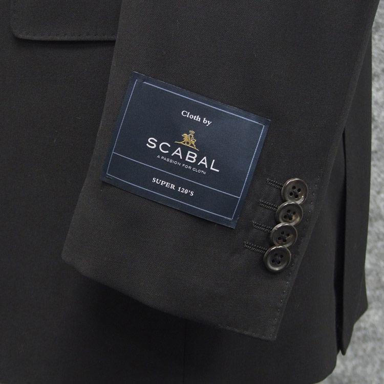 通年物 [Scabal] スキャバル Super120s ベーシック2釦シングルスーツ 黒/無地 日本製 [AB体][BB体] scb-R53の画像