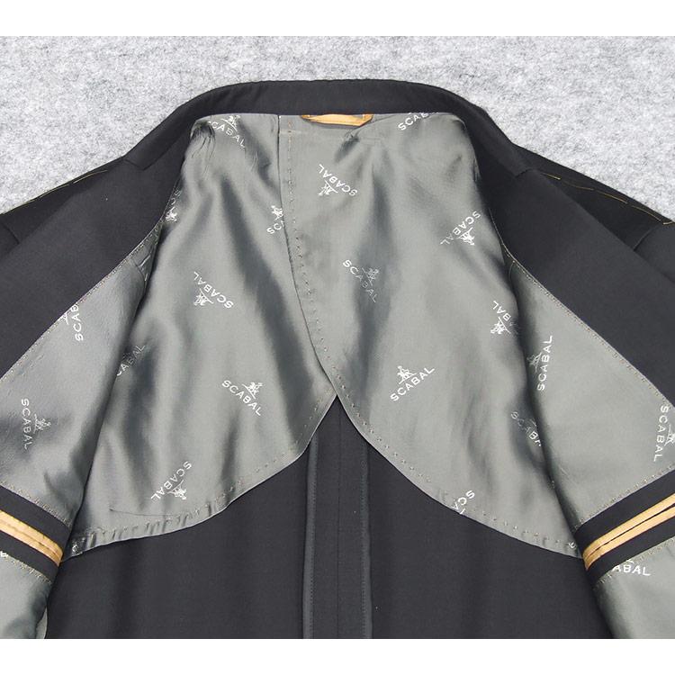 通年物 [Scabal] スキャバル Super120s ベーシック2釦シングルスーツ 黒/無地 日本製 [AB体][BB体] scb-R53の画像