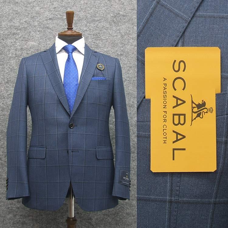 秋冬物 Scabal スキャバル スタイリッシュ2釦シングルスーツ 青藍 窓枠格子 オーダー生地使用 日本製 Ya体 A体 ロゴ裏地 メンズスーツ Scb S02 Scb S02 背広屋石k 通販 Yahoo ショッピング