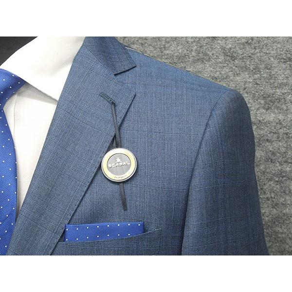 通年〜春夏物　[Scabal] スキャバル　Super140sオーダー生地使用　スタイリッシュ2釦シングルスーツ　青系/格子　日本製　[A体][AB体]　scb-s52の画像
