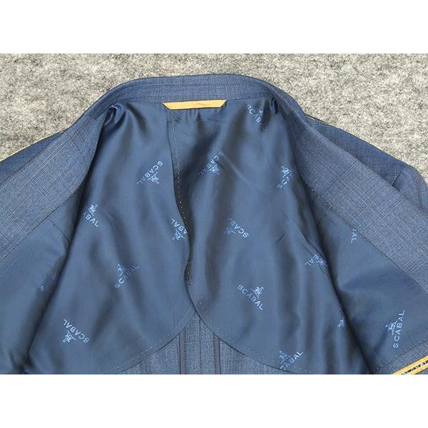 通年〜春夏物　[Scabal] スキャバル　Super140sオーダー生地使用　スタイリッシュ2釦シングルスーツ　青系/格子　日本製　[A体][AB体]　scb-s52の画像